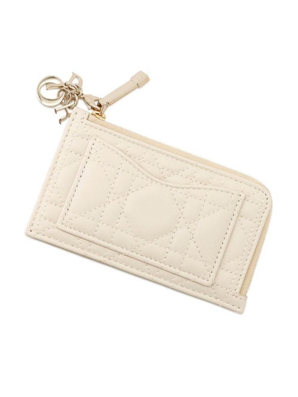 Dior Card Case Lady Cosmos Zip Cannage Lambskin